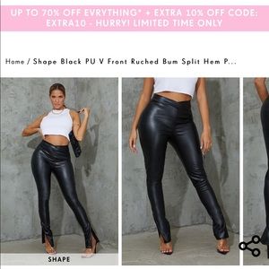 Faux leather trousers